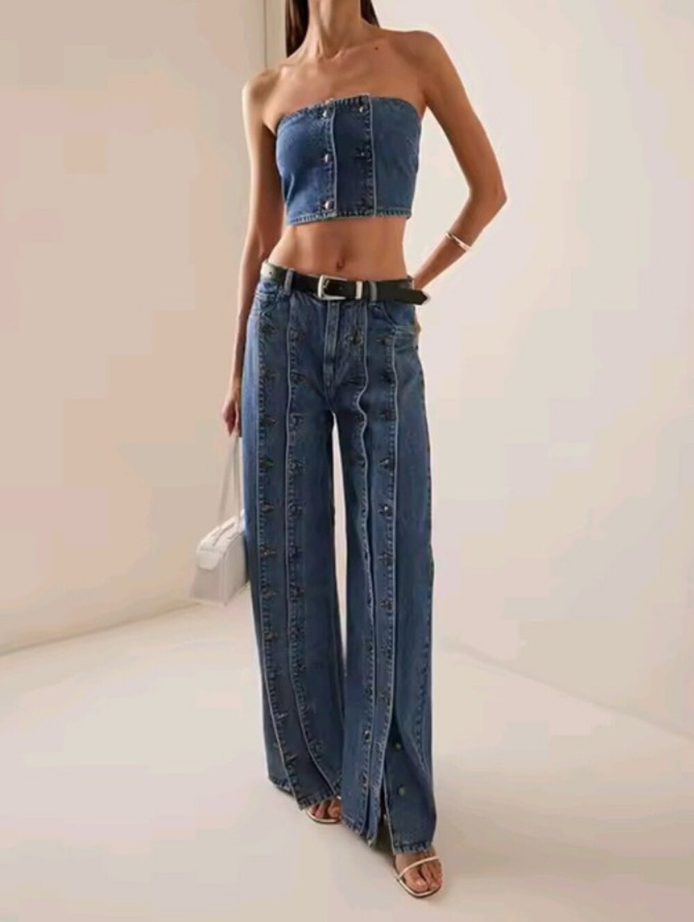 Women's Spring Autumn Stylish Button Jeans Pants 2026 New Vintage Denim Long - Picture 3 of 6